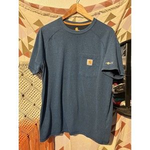 Carhartt Force T Shirt Medium Mens Short Sleeve Blue